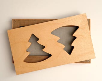 Christmas Tree Deckle for Handmade Paper. Mix-and-Match Shapes Set. Paper making kit for Holiday Tags, Ornaments and Decor.