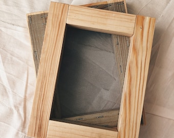 Paper making mould and deckle size A6, A5. Recycled paper making gift kit.
