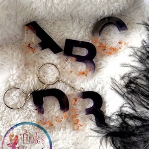 Resin Initial Keychains