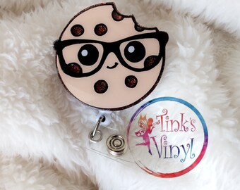 Teacher Badge Reel Cute| Chocolate Chip Cookie ID Badge Holder| Retractable Badge Reel| Teacher Appreciation Gift| Cookie ID Badge Holder