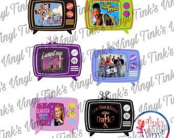 1990s Nostalgia TV PNG Files: Print & Cut (Digital Download)