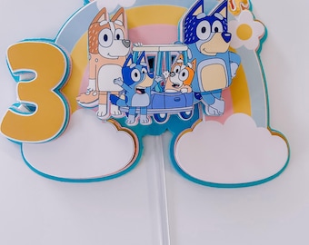 3D Bluey Birthday Cake Topper: Custom Party Decoration