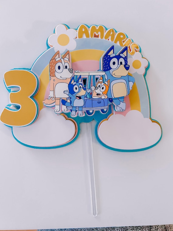 3D Bluey Birthday Cake Topper: Custom Party Decoration
