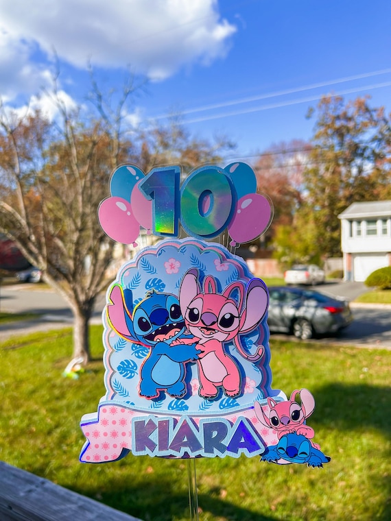 Custom 3D Stitch & Angel Cake Topper | Birthday Party Decor