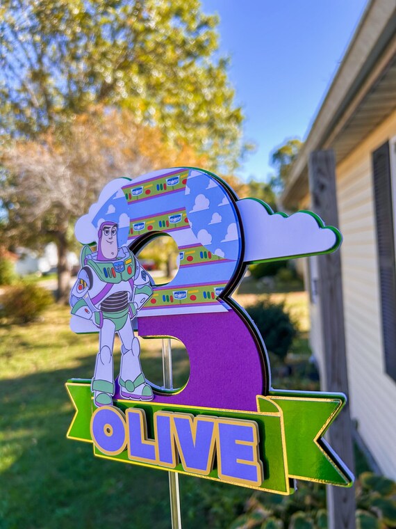 Custom Toy Story 3D Cake Topper, Buzz Lightyear, Woody, First Birthday