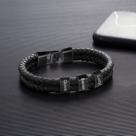 Boss leather deals bracelet