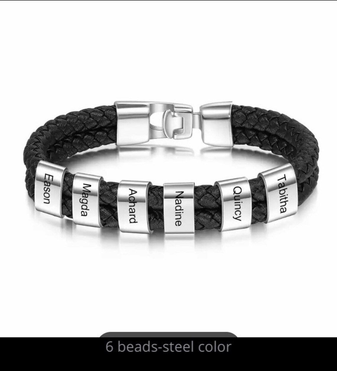 18 charms leather bracelet silver charms Fathers Day Gift Etsy