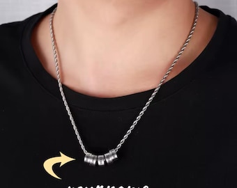 Father Family Name Charm Necklace | Gift to Dad | Grandpa Necklace | Gift for a loved one | mother Engraved Charms | Christmas Gift Idea