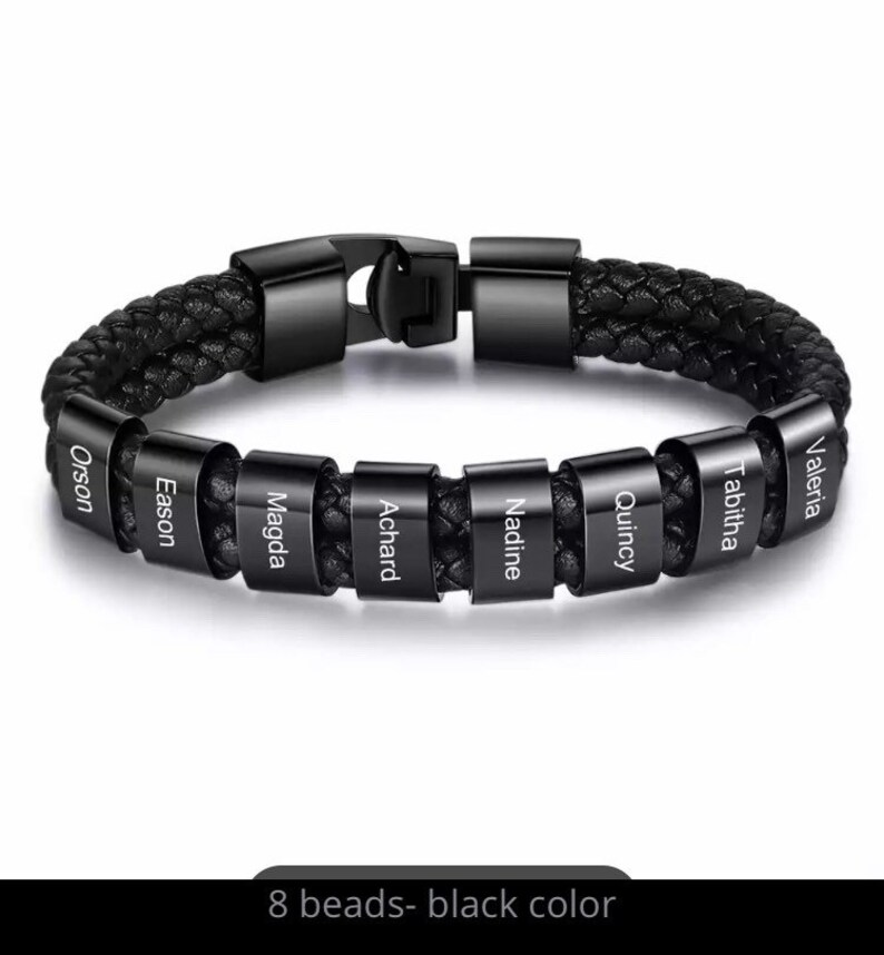 boss gift Christmas leather bracelet dad gift 2-8 name Father\u2019s Day Gift anniversary gift family name bracelet grandpa present