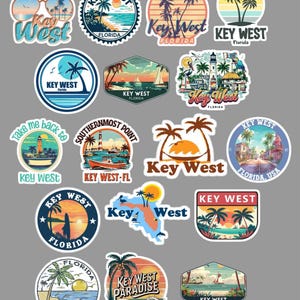 Pegatinas de recuerdo de Key West, Florida