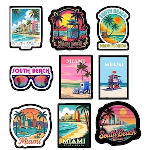 South Beach Miami Sticker | Florida Travel Sticker | Art Deco Beach Vibes | Palm Tree