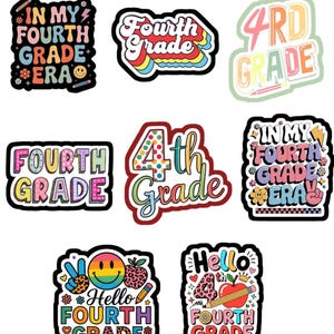 Fourth Grade Stickers | Back to School Teacher Stickers | 4th Grade Reward Stickers | Student Stickers | Classroom Supplies