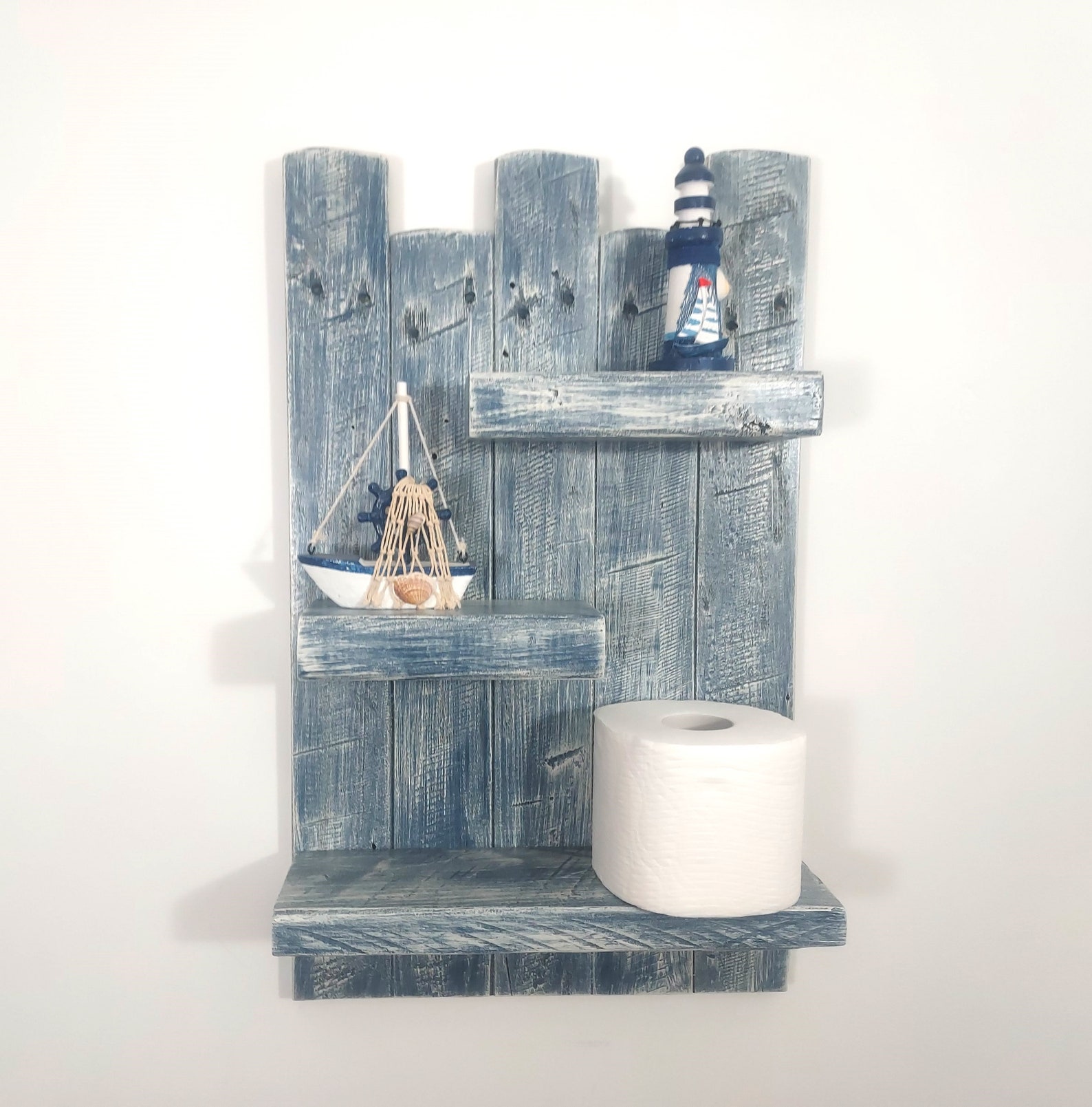 Bathroom Shelfnautical Bathroom Shelfcoastal Shelfpallet Wood Shelf