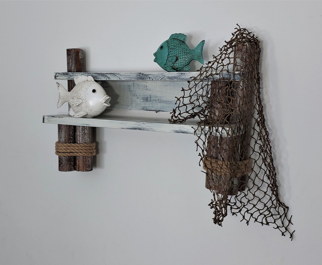 Nautical Bathroom Shelf Coastal Bathroom Shelf Beach House Shelf