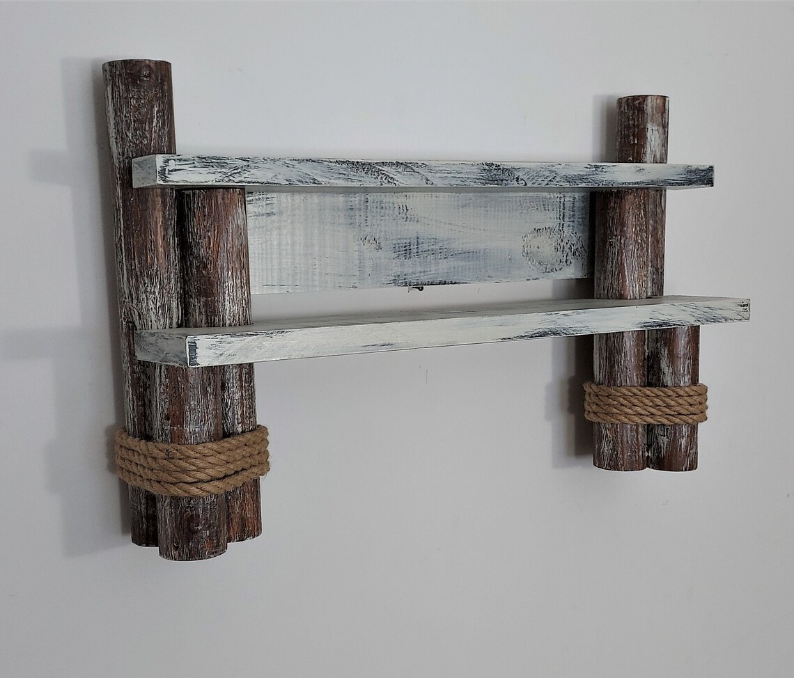 Nautical Bathroom Shelf Coastal Bathroom Shelf Beach House Etsy