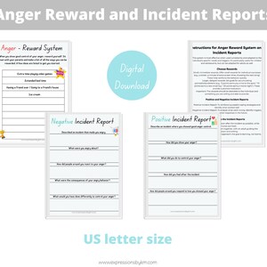 Anger reward and incident report system - Anger Management - Anger change - Parent, therapist worksheet