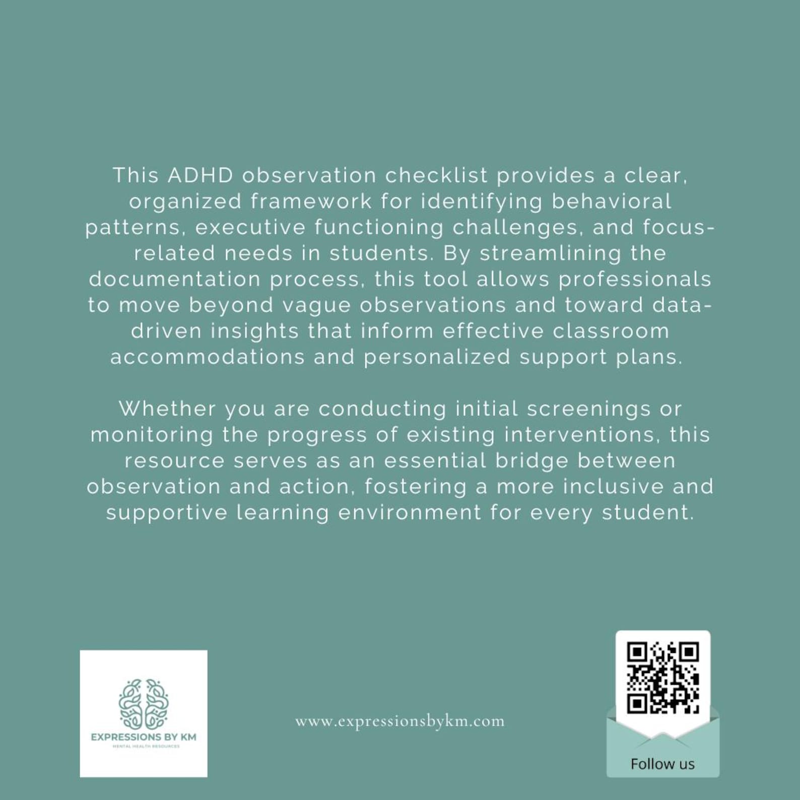 ADHD Checklist for Teachers - Teacher Forms - Mental Health Forms - Etsy