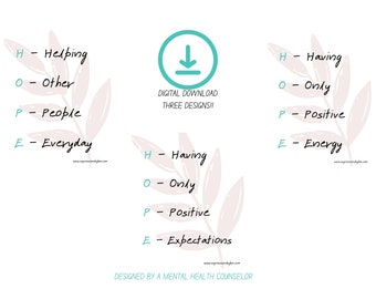 H.O.P.E. Digital Print: Therapy Office Decor (Digital Download)