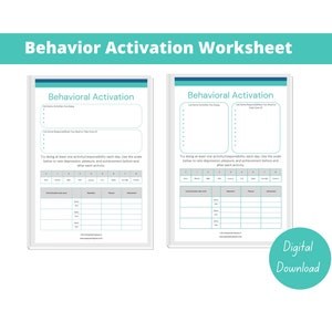 Werkblad Gedragsactivatie - Werkblad Depressie - Werkblad Therapie - Motiverend werkblad