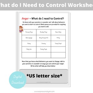 What do I need to control anger worksheet for children - Anger management - Anger skills - Children&#39;s anger