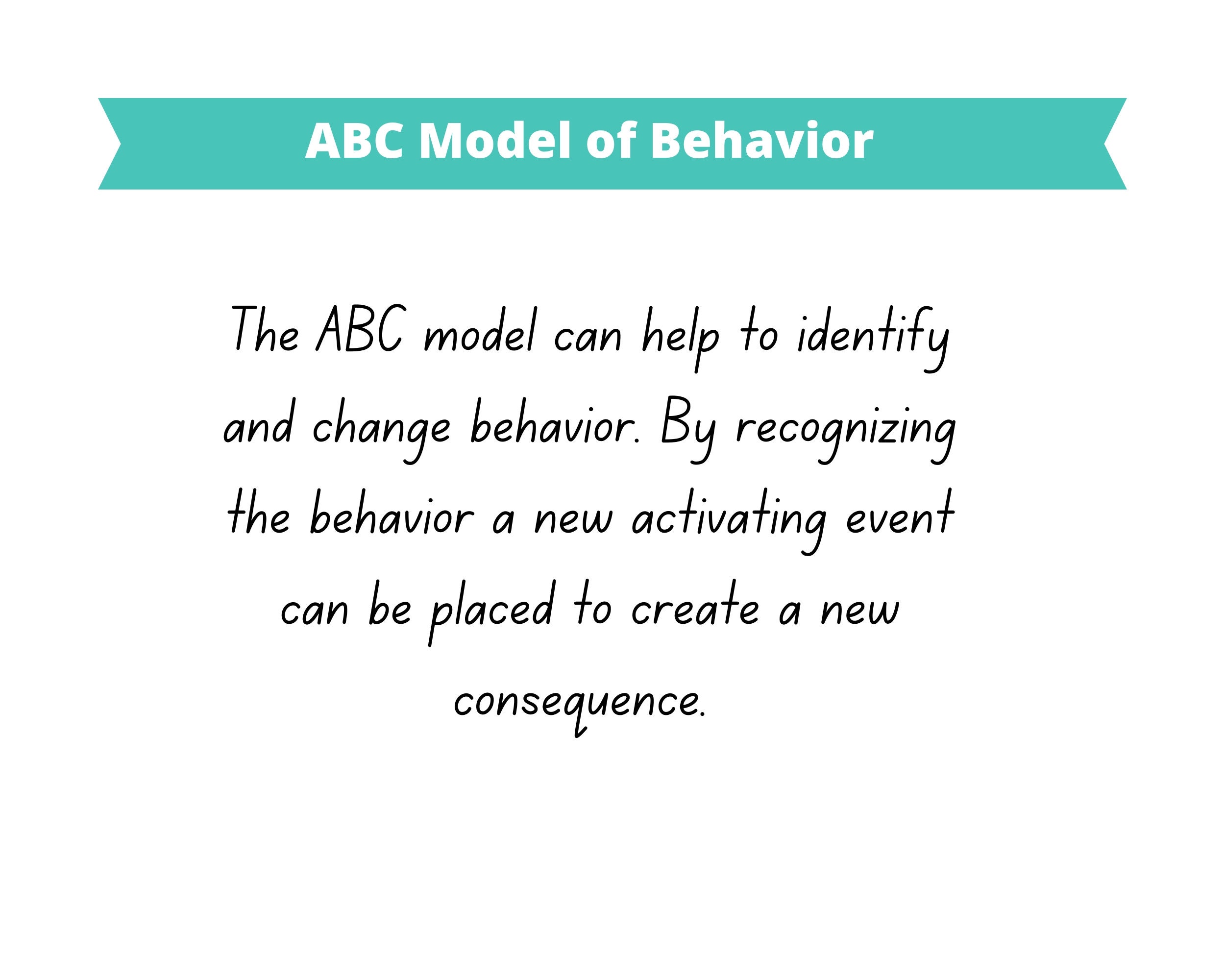 ABC Model of Behavior Worksheet Teacher/therapy/self use Worksheet ABC Model of Behavior Worksheet Teacher/therapy/self use Worksheet