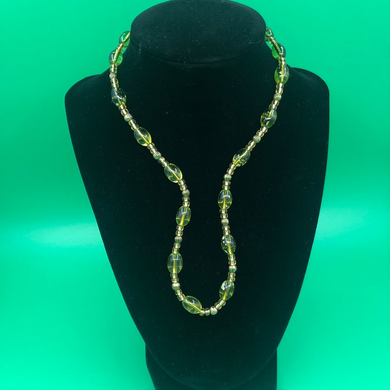 Shapeable Yellow and Gold Glass Beaded Necklace