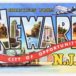 Greetings from Newark New Jersey Fridge Magnet &quot;style C&quot;