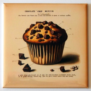 Chocolate Chip Muffin Fridge Magnet &quot;style A&quot;