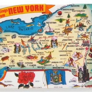 Saludos desde el imán para nevera del estado de Nueva York (mapa)