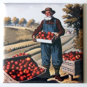 Granjero con imán para nevera de manzanas &quot;estilo A&quot;