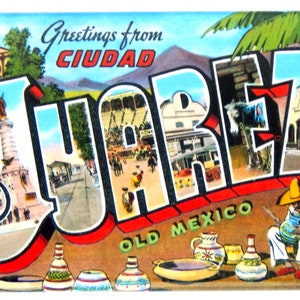Greetings from Juarez Mexico Fridge Magnet &quot;style B&quot;
