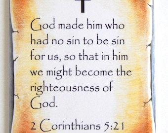 2 Corinthians 5:21 Bible Verse Fridge Magnet