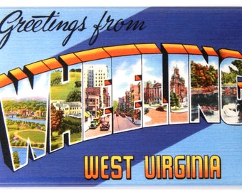 Greetings from Wheeling West Virginia Fridge Magnet "style B"