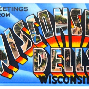 Greetings from Wisconsin Dells Fridge Magnet &quot;style B&quot;