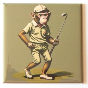Monkey Playing Golf Fridge Magnet &quot;style B&quot;