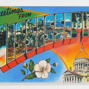 Greetings from Mississippi Fridge Magnet &quot;style A&quot;