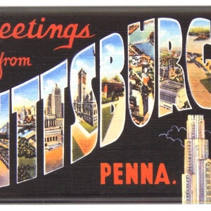 Greetings from Pittsburgh Pennsylvania Fridge Magnet "style B"