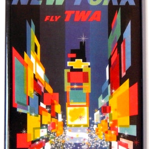 New York City Travel Poster Fridge Magnet (Times Square)