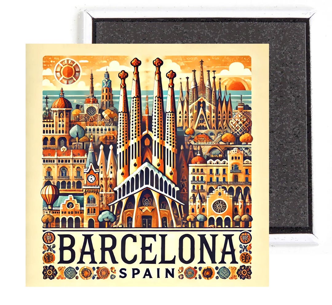 バルセロナ スペイン 旅行土産 冷蔵庫マグネット - Etsy 日本