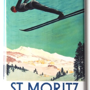 St Moritz Switzerland Travel Poster Fridge Magnet