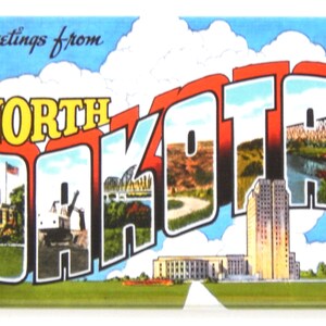 Greetings from North Dakota Fridge Magnet &quot;style A&quot;