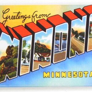 Greetings from Winona Minnesota Fridge Magnet