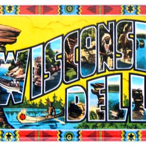Greetings from Wisconsin Dells Fridge Magnet &quot;style A&quot;