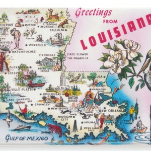 Saludos desde Luisiana Imán para nevera (mapa)