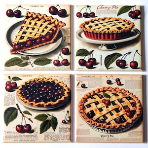 Cherry Pie Fridge Magnet Set