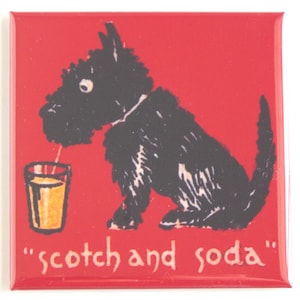 Scottish Terrier &quot;Scotch & Soda&quot; Fridge Magnet