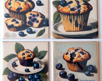 Blueberry Muffin Fridge Magnet Set