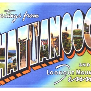 Greetings from Chattanooga Tennessee Fridge Magnet &quot;style B&quot;