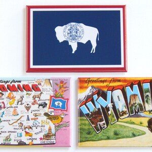 Greetings from Wyoming Fridge Magnet Set