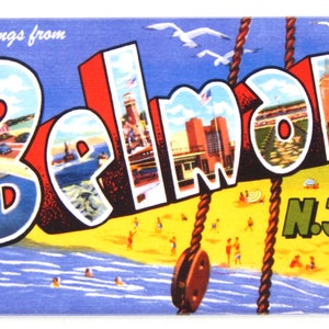 Greetings from Belmar New Jersey Fridge Magnet &quot;style A&quot;